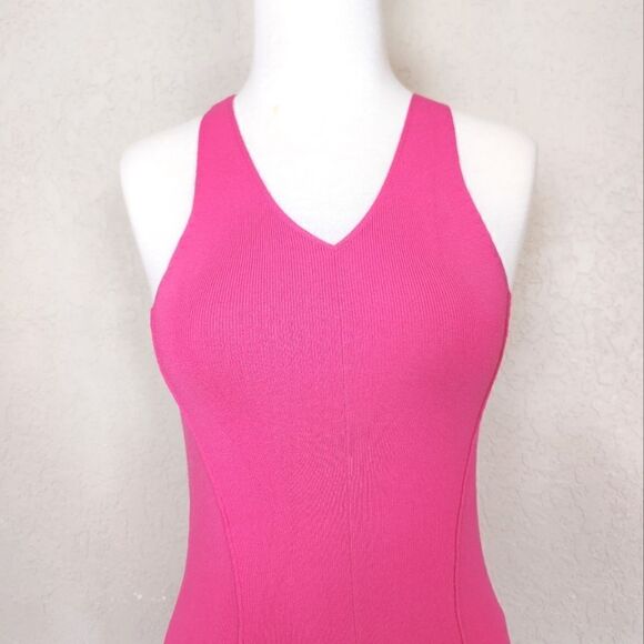 Caroline Constas V-neck Sheath Midi Dress Pink Size S - Picture 3 of 6